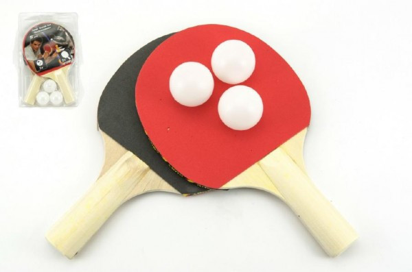 Sada stolný tenis 2 rakety + 3 loptičky na karte 18x29cm