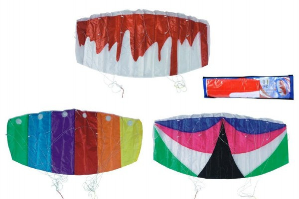 Drak lietajúci padák nylon 120x55cm asst 3 farby v sáčku