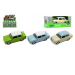 Auto Welly Trabant 1:60 kov 7cm mix barev volný chod v krabičce 36ks v boxu