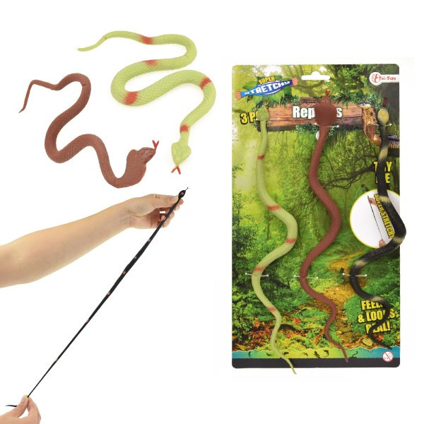 Had/Hadi 3ks antistresový naťahovací silikón 30cm na karte