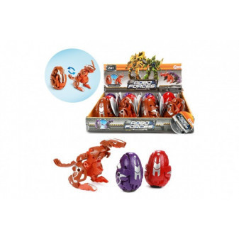 Transformer vajcia/dinosaurus plast 8cm 3 farby 12ks v boxe