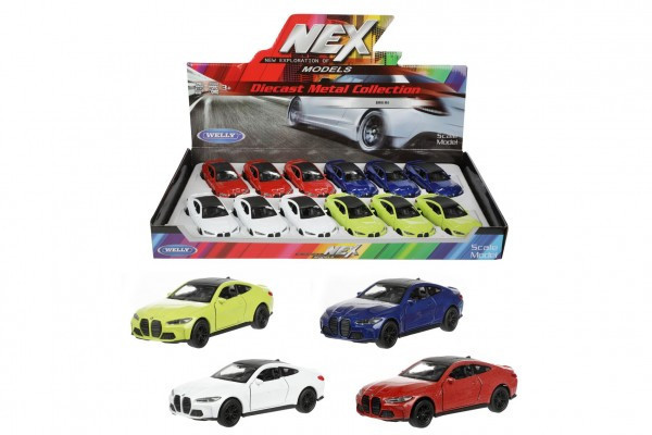 Auto Welly BMW M4 kov/plast 12cm 4 farby na spätné natiahnutie