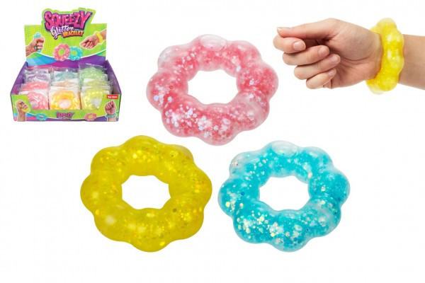 Náramok antistresový mačkací sliz 8cm 6 farieb v sáčku