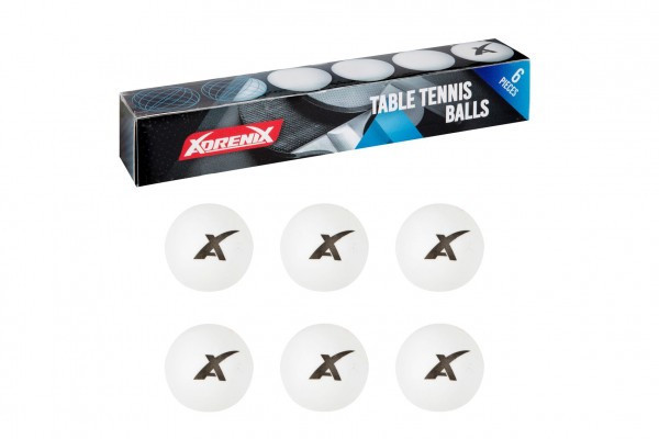 Loptičky na stolný tenis/ping pong 6ks biele plast 4cm v krabičke