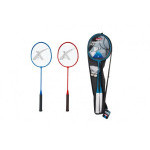 Sada bedminton pálky 2ks + loptička 2ks 65cm kov/plast 2 farby v puzdre