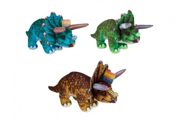 Dinosaurus/Ceratopsian plyš 38x15cm 3 farby 24m+