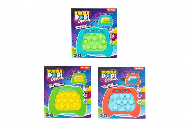 Bubble pops Praskajúce bubliny silikón postrehová hra na batérie so svetlom, zvukom 3 farby v kra