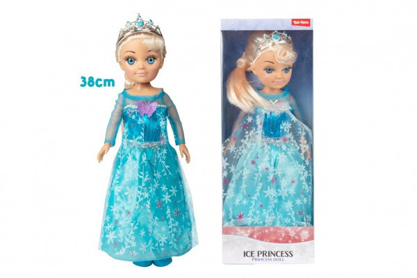 Bábika princezná ľadová/zimný plast 38cm v krabici 15x40x8, 5cm