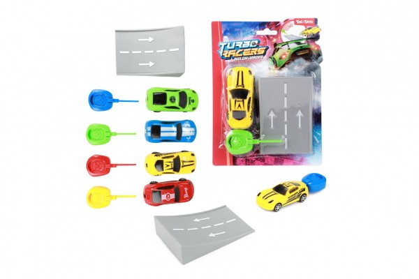 Auto vystreľovacia s rampou plast 9cm 4 farby na karte