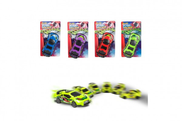 Auto závodný driftovací plast 17cm na zotrvačník 4 farby na karte