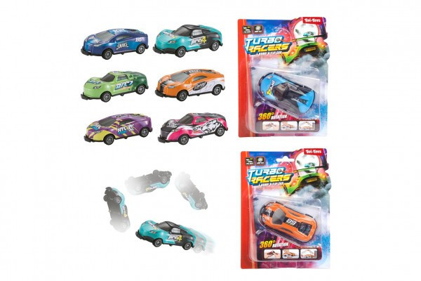 Auto závodný prevracací plast 9cm na spätné natiahnutie mix farieb na karte