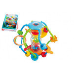 Hrkálka gule/loptička edukačný plast 15cm pre najmenších v krabici 18x19x17cm 6m+