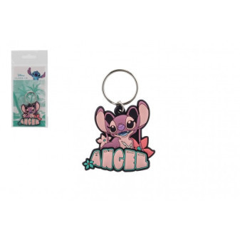 Prívesok na kľúče / Kľúčenka Lilo & Stitch gumový 5cm s nápisom Angel v sáčku