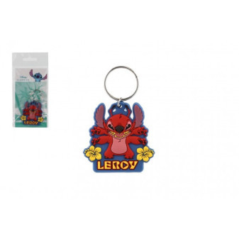 Prívesok na kľúče / Kľúčenka Lilo & Stitch gumový červený 9cm v sáčku