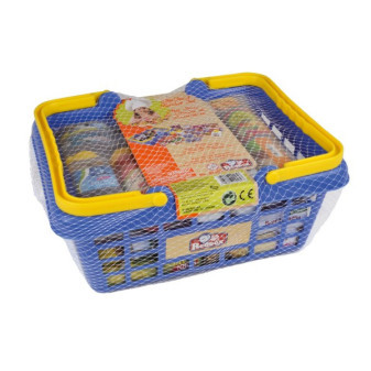 Nákupný košík s potravinami 23ks plast 28x13x21cm v sieťke