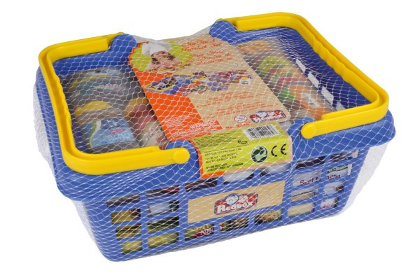 Nákupný košík s potravinami 23ks plast 28x13x21cm v sieťke