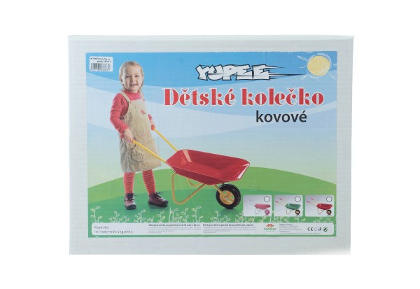 Kolečko plechové Yupee velké červené 78x40x32cm v krabici