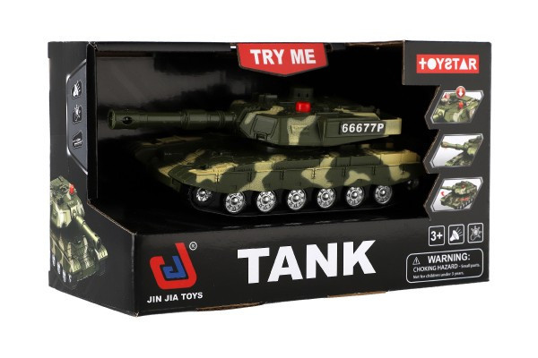 Tank plast 20cm na zotrvačník na batérie so svetlom so zvukom v krabici 23x14x11cm