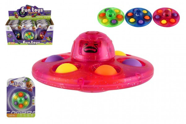 Bubble pops spinner plast 8cm 3 farby na karte