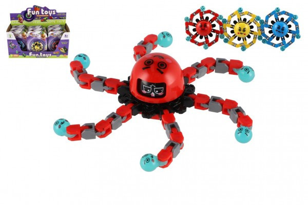 Gyroskop spinner mechanický plast 7cm svietiaci v tme 3 farby na karte