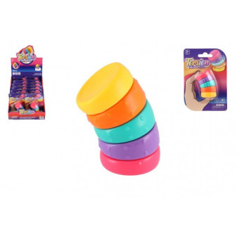 Fidget dúhový antistresový plast 5,5 cm na karte 9x13cm