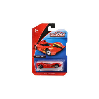 Auto športový kov/plast 8cm na voľný chod mix druhov na karte 11x16,5cm