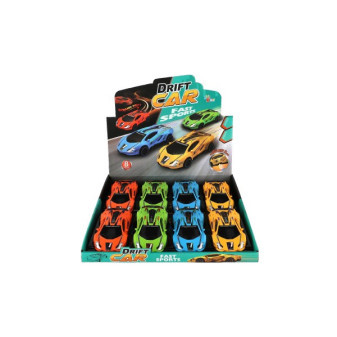 Auto závodný driftovací plast 16cm na zotrvačník 4 farby