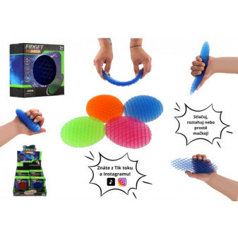 Fidget worm meniaci tvar antistresový plast 11cm 4 farby v krabičke 11x10,5cm