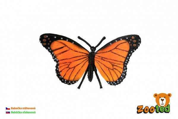 Motýľ Monarcha sťahovavý (babočka) zooted plast 11cm v sáčku