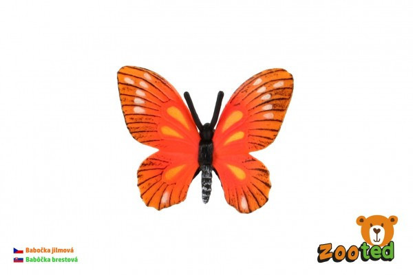 Motýľ Monarcha brestová (babočka) zooted plast 5,5 cm v sáčku