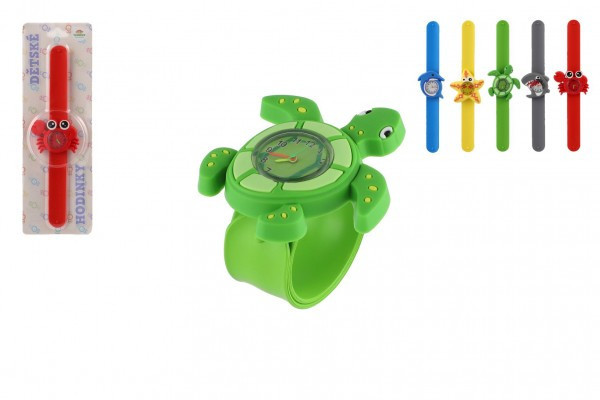 Hodinky detské samonavíjací morský svet silikón 22cm na batérie 5 druhov na karte