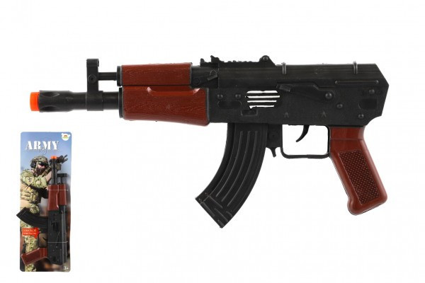 Samopal iskriace ARMY na zotrvačník plast 29cm na karte 14x38x2, 5cm