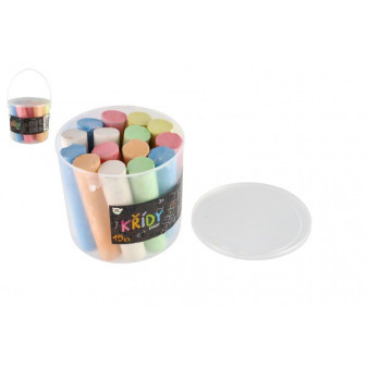 Kriedy farebné chodníkové 15ks vo vedierku 12x11cm