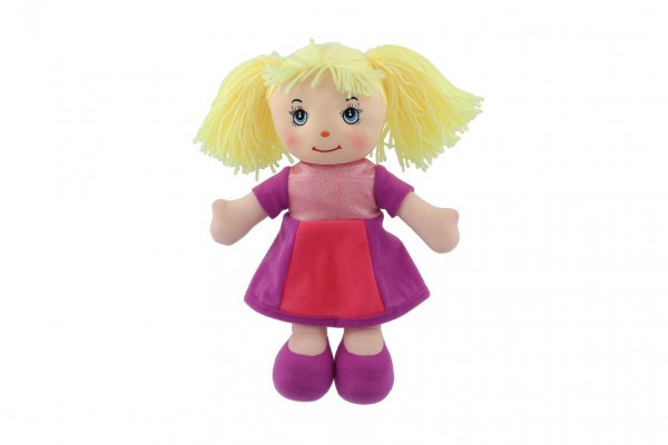 Bábika Culinka handrová s blond vláskami látka 32cm 0m+