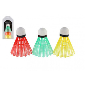 Loptičky/Košíčky na bedminton farebné 3ks plast v blistri 11x21cm