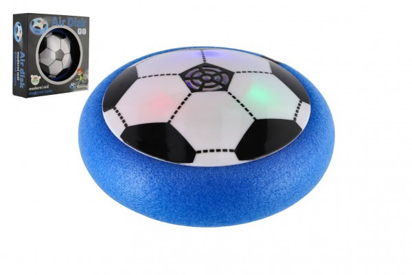 Air Disk futbalová lopta vznášajúca sa plast 14cm na batérie so svetlom v krabičke 20x20cm