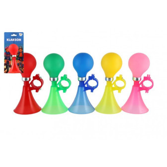 Klaksón trúbka na bicykel 14cm 5 farieb na karte 10,5x22cm