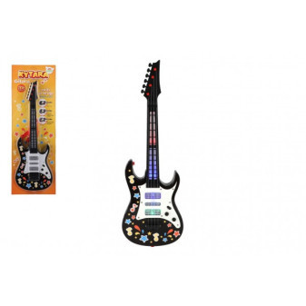 Gitara plast 53cm s popruhom na batérie so zvukom so svetlom na karte