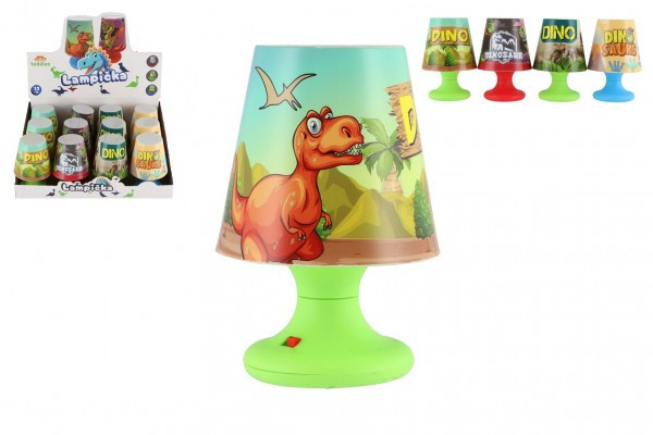 Mini lampička s dinosaurom na stôl plast 8x11cm na batérie 4 druhy