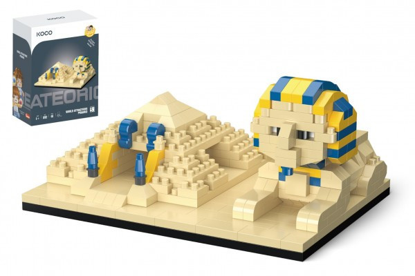 Stavebnica mini KOCO Pyramída a sfinga plast 13x16,5x7cm