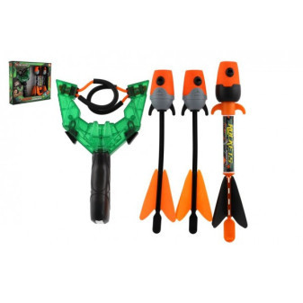 Prak + šípky 3ks pískajúci plast 12x21cm v krabici 34x29cm