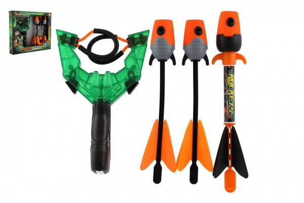 Prak + šípky 3ks pískajúci plast 12x21cm v krabici 34x29cm