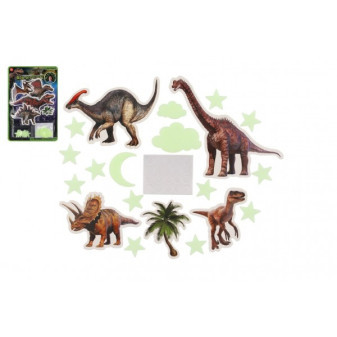 Dinosaury na stenu/strop svietiaci v tme papier/plast 2 druhy na karte