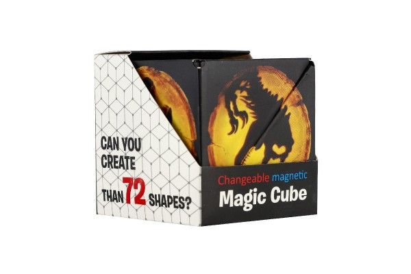 Hlavolam kocka magnetická dinosaurus plast 2 druhy v krabičke 6x6x6cm