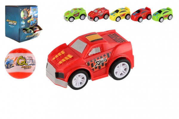 Guľa s prekvapením auto plast 5cm na spätné natiahnutie mix druhov