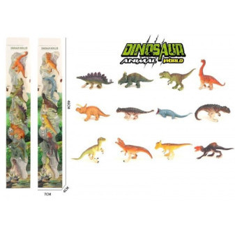 Dinosaurus 6 ks plast 2 druhy v blistri 7x43cm