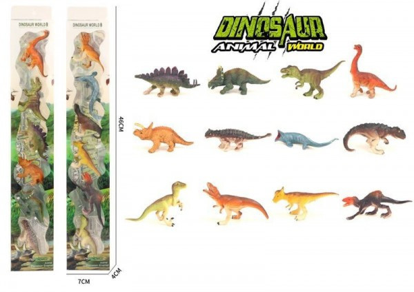Dinosaurus 6 ks plast 2 druhy v blistri 7x43cm