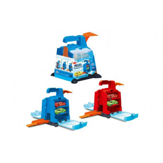 Garáž + 2 autá plast s vystreľovacím mechanizmom 16x19x15cm