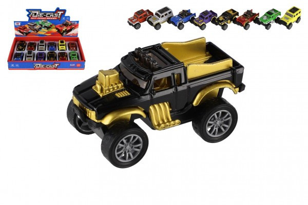 Auto terénne Off-Road mini kov/plast 6,5cm spätné natiahnutie mix druhov
