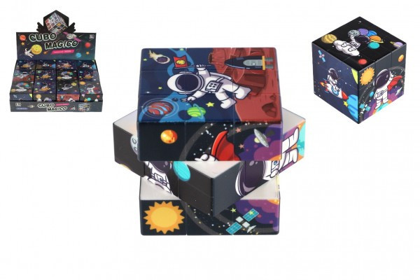 Kocka hlavolam vesmír 3x3x3 plast vo fólii 6x6x6cm